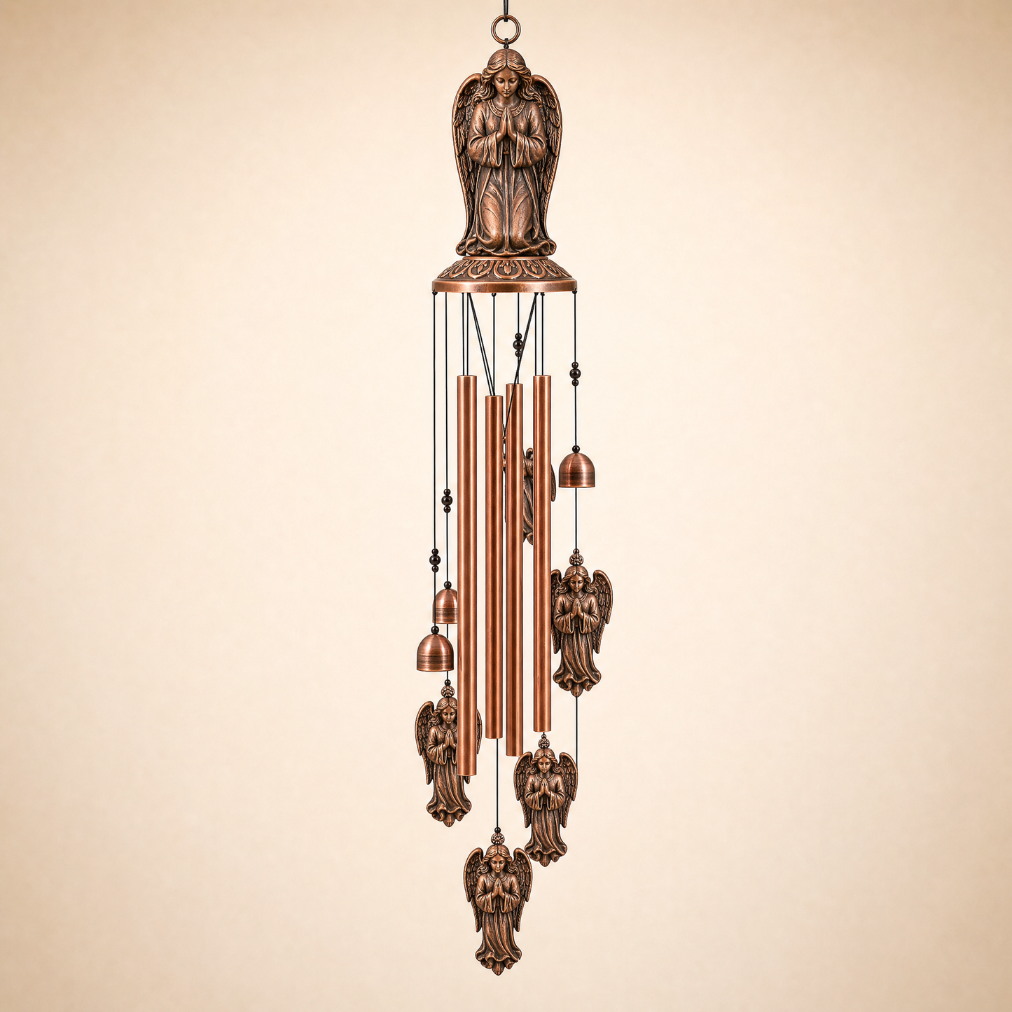 Nell's bronze angel wind chime β hand-tuned, Outer Banks NC, memorial gift
