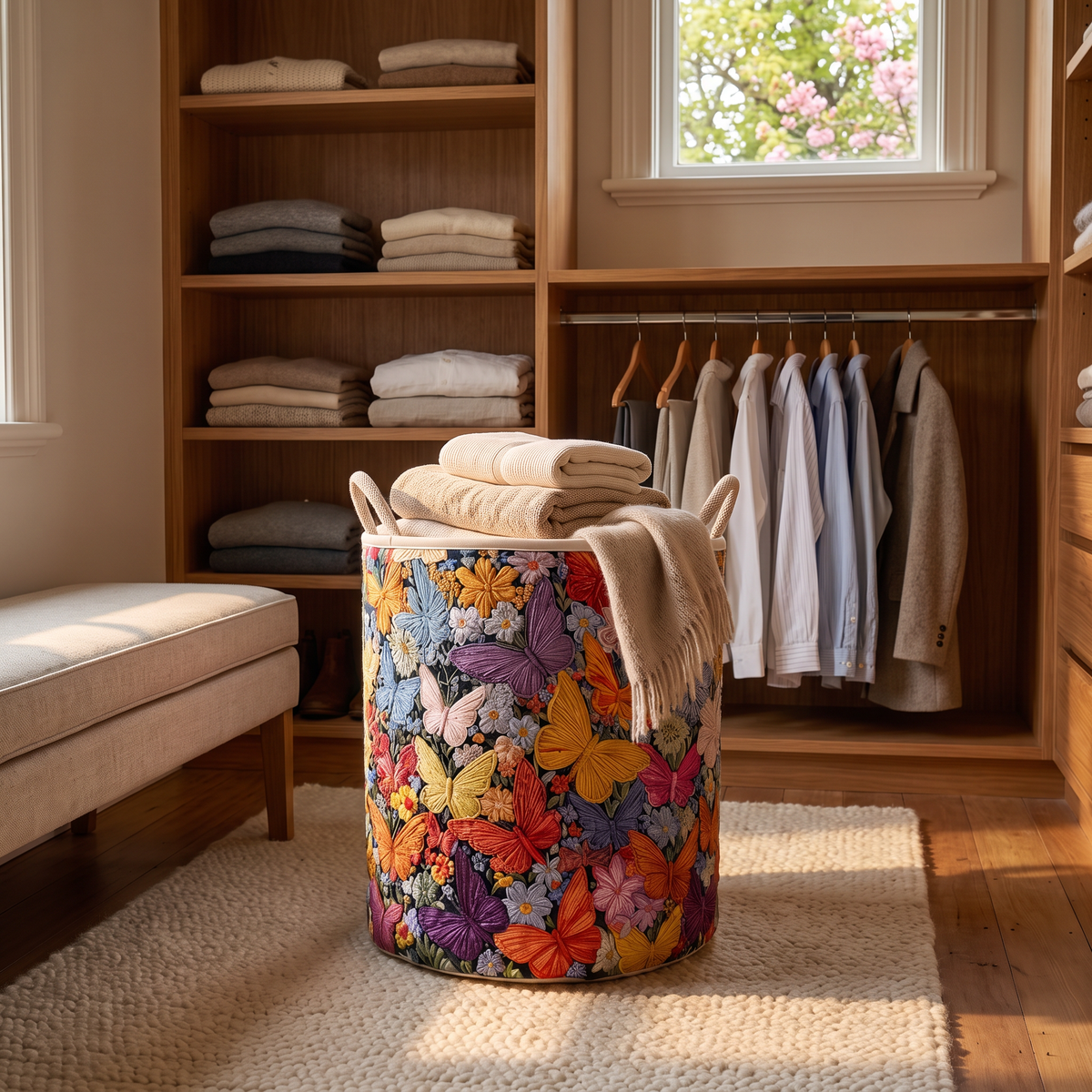 Ngaire's handmade quilted basket – Butterflies