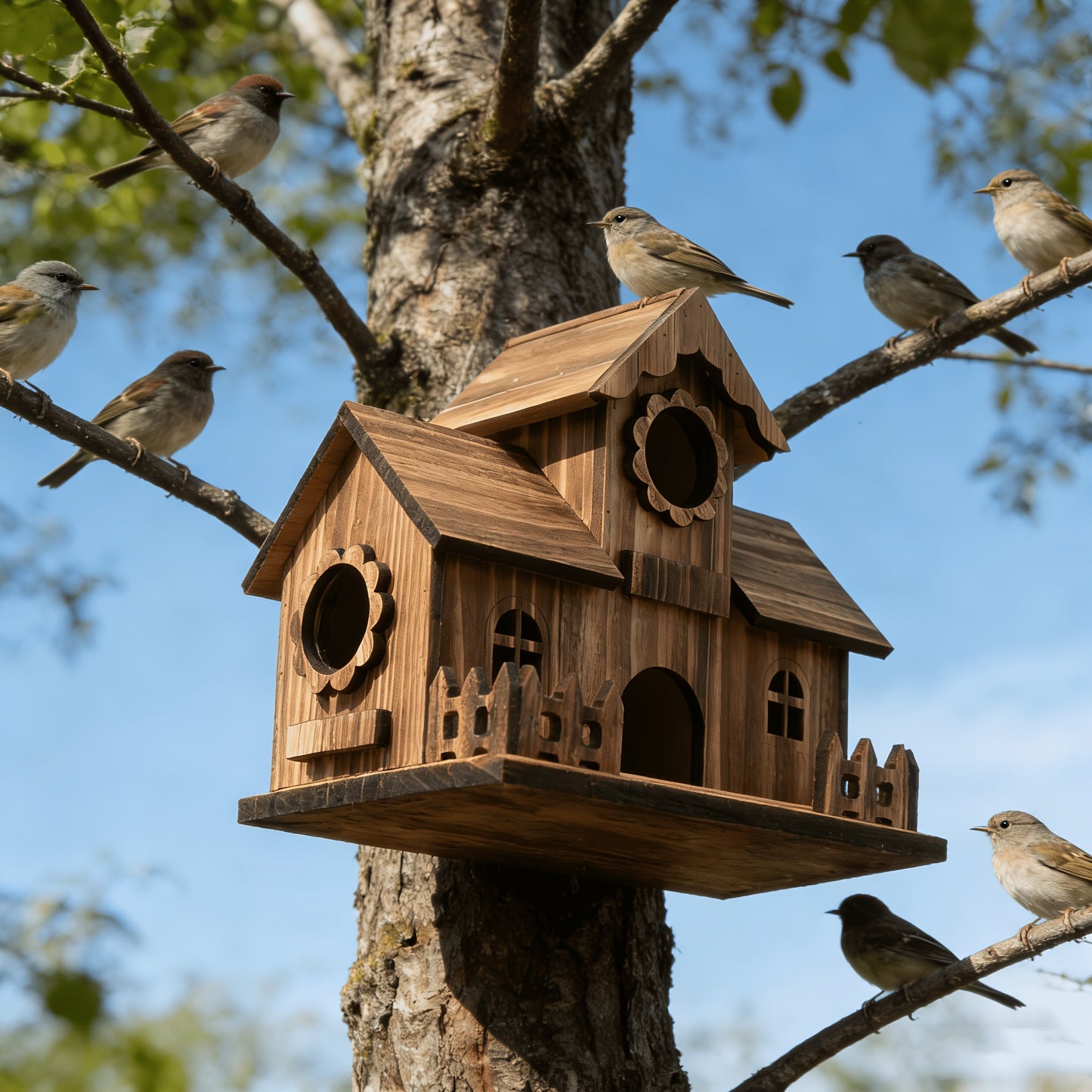 Charming Wooden Bird House