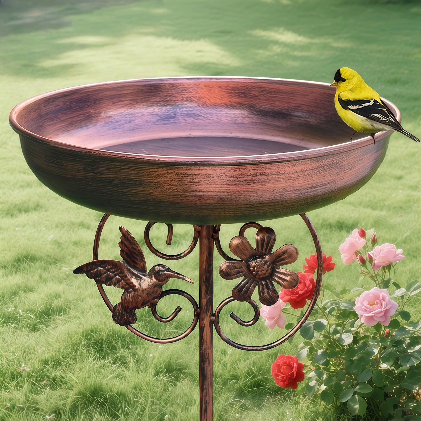 Handcrafted Copper Bird Bath