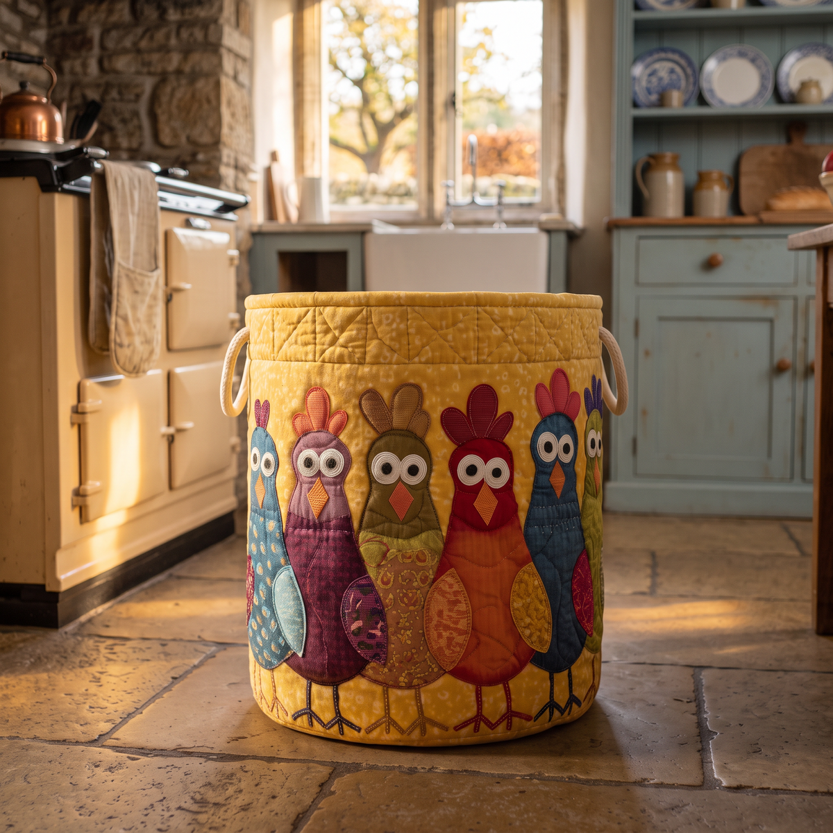 Rosemary's Handquilted Basket – Funny Chickens