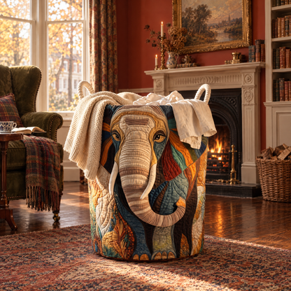 Rosemary's Handquilted Basket – Safari Elephant