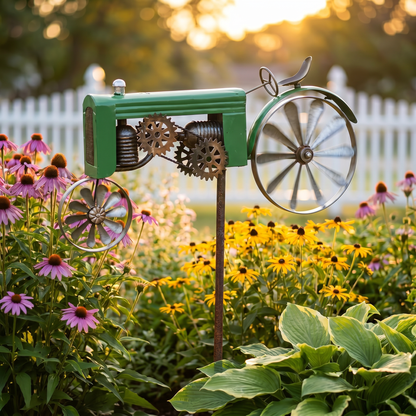 Heritage Tractor Wind Spinner - Green Tractor Golden Hour