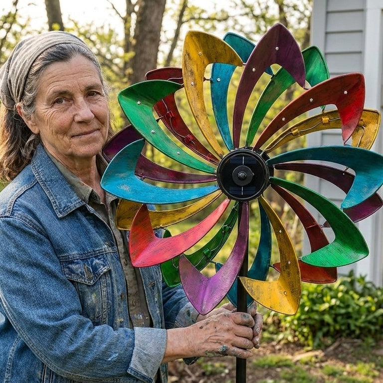 Mara Solar Flower Wind Spinner advertorial image 1