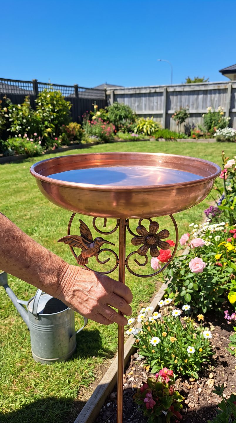 Lesley Tasker copper bird bath f3-pushing-in