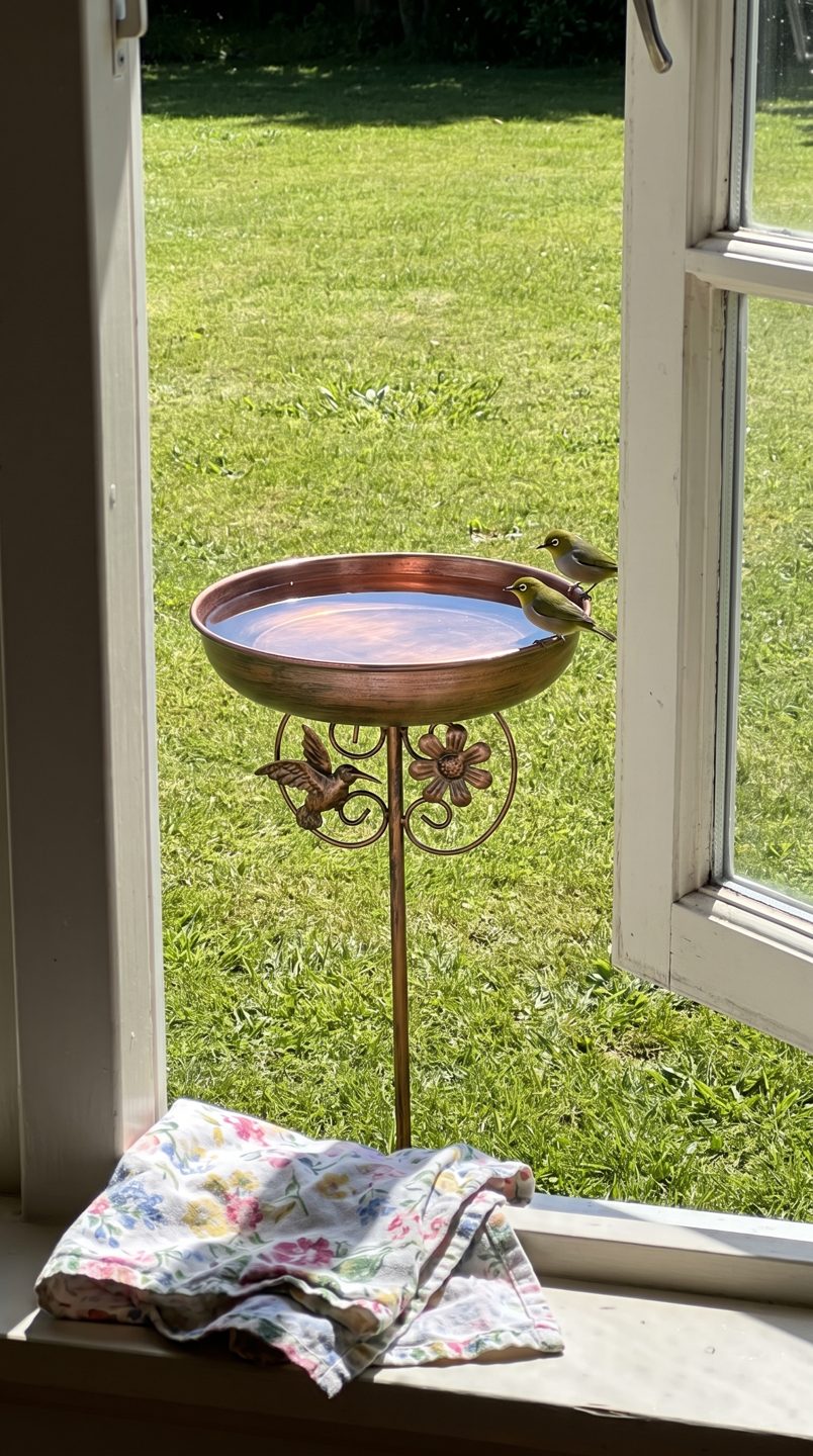 Lesley Tasker copper bird bath f6-window