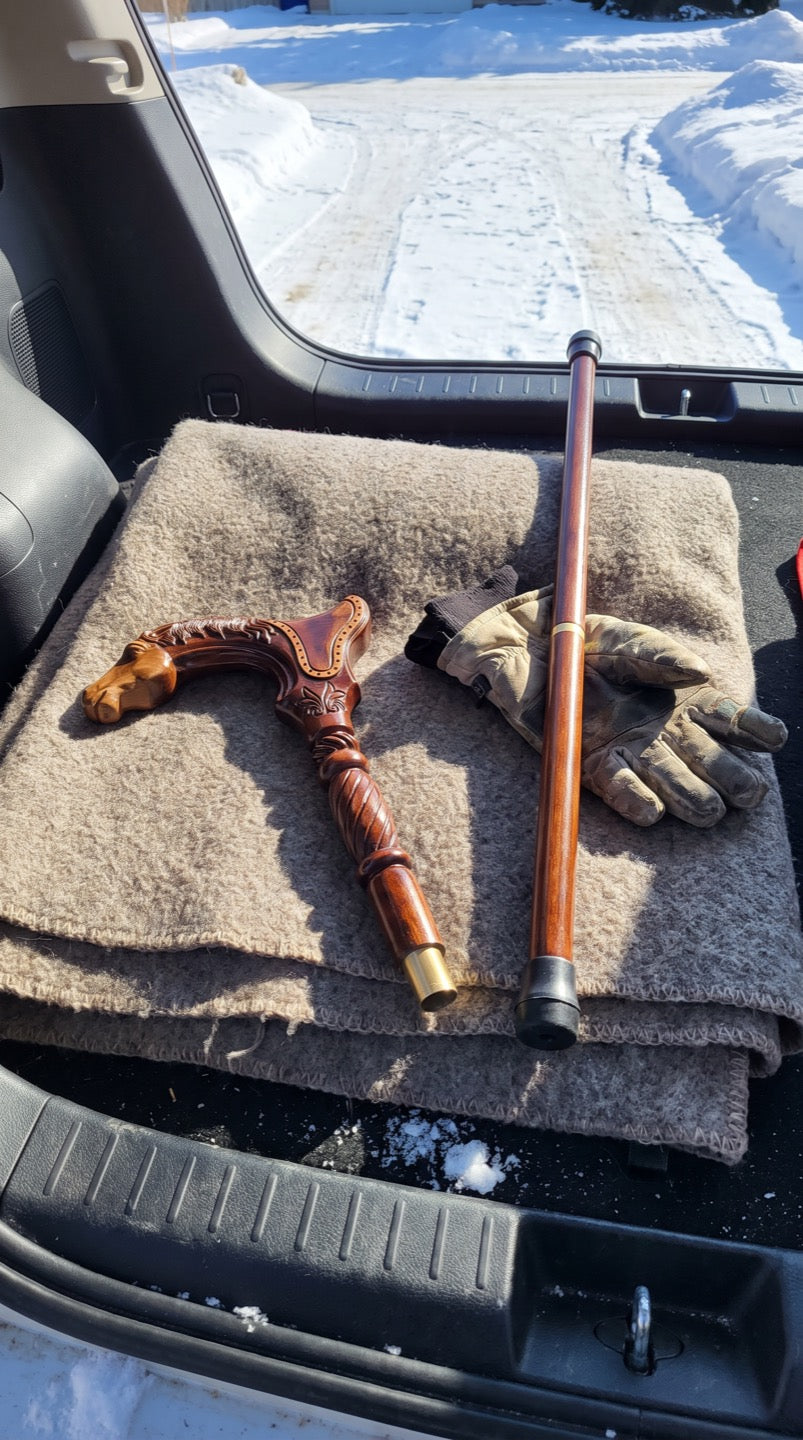 Customer photo of an Odette Thibodeau carved cane