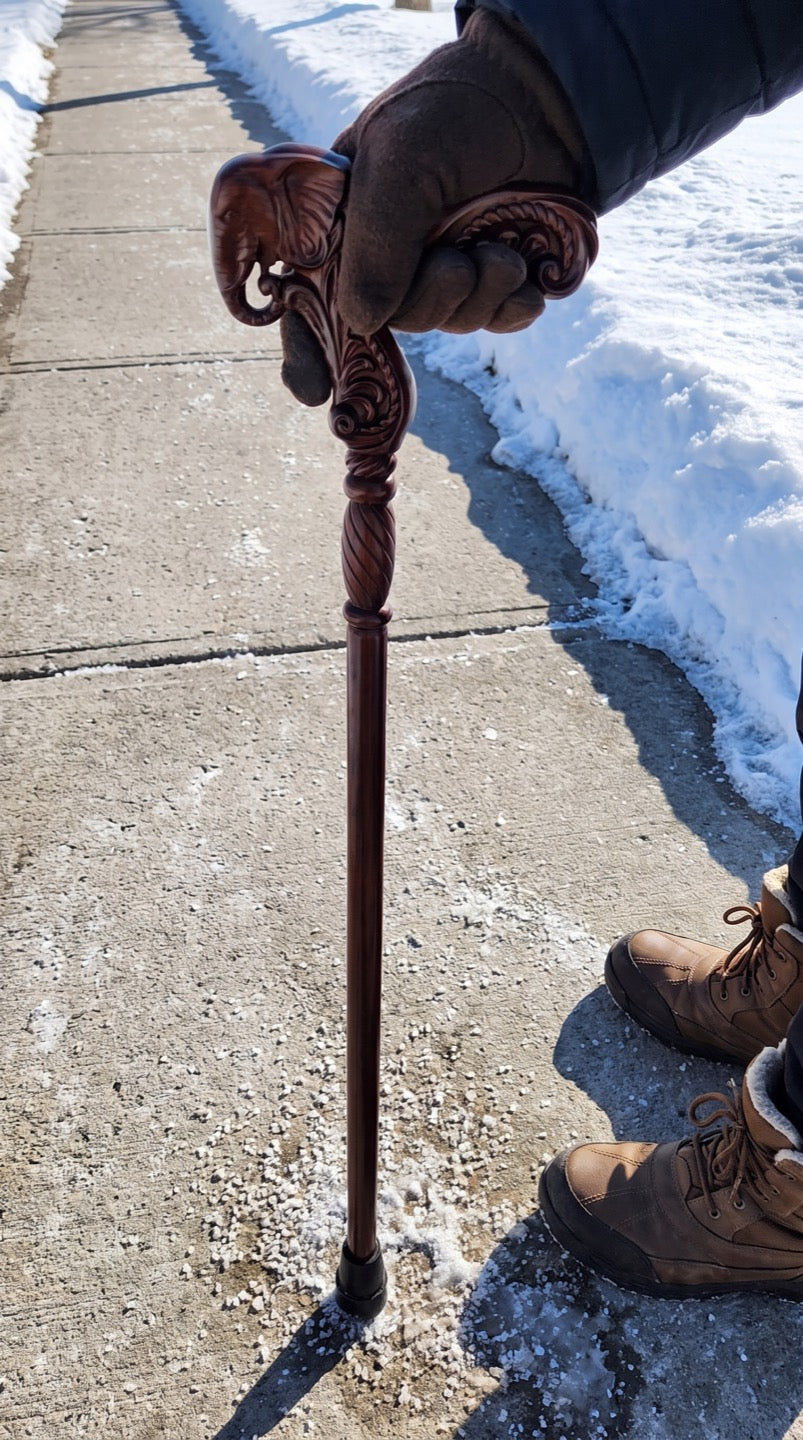 Customer photo of an Odette Thibodeau carved cane