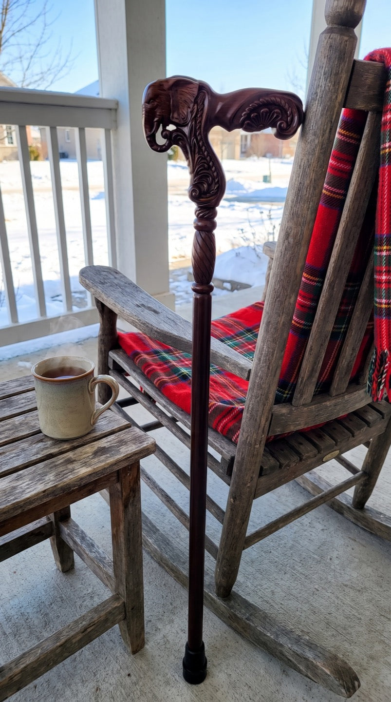 Customer photo of an Odette Thibodeau carved cane