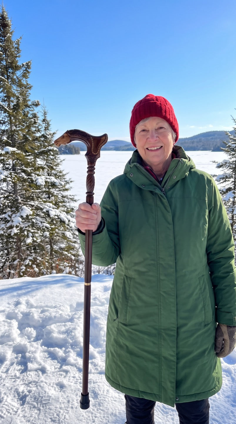 Customer photo of an Odette Thibodeau carved cane