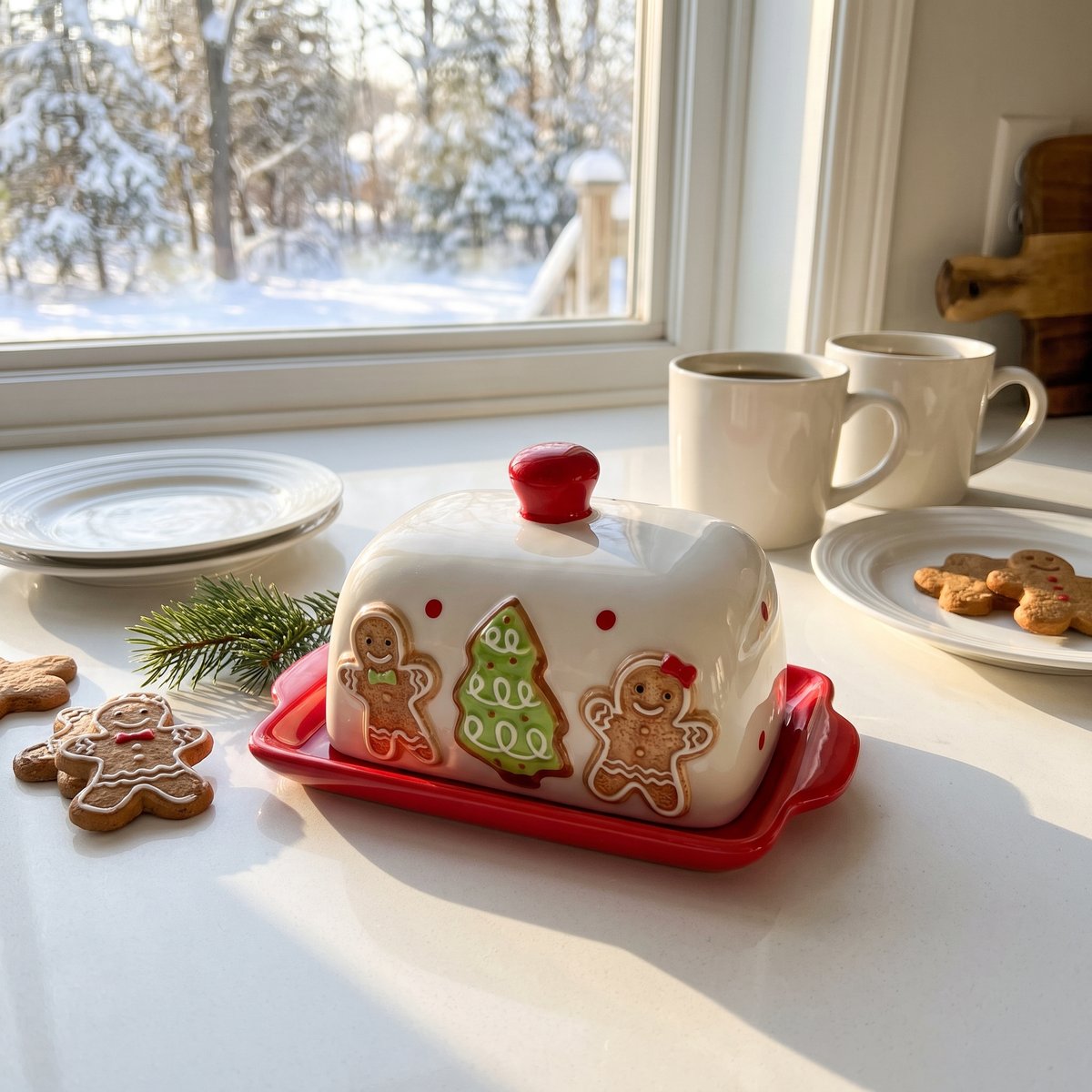 Dagny's Christmas butter dish, Gingerbread design