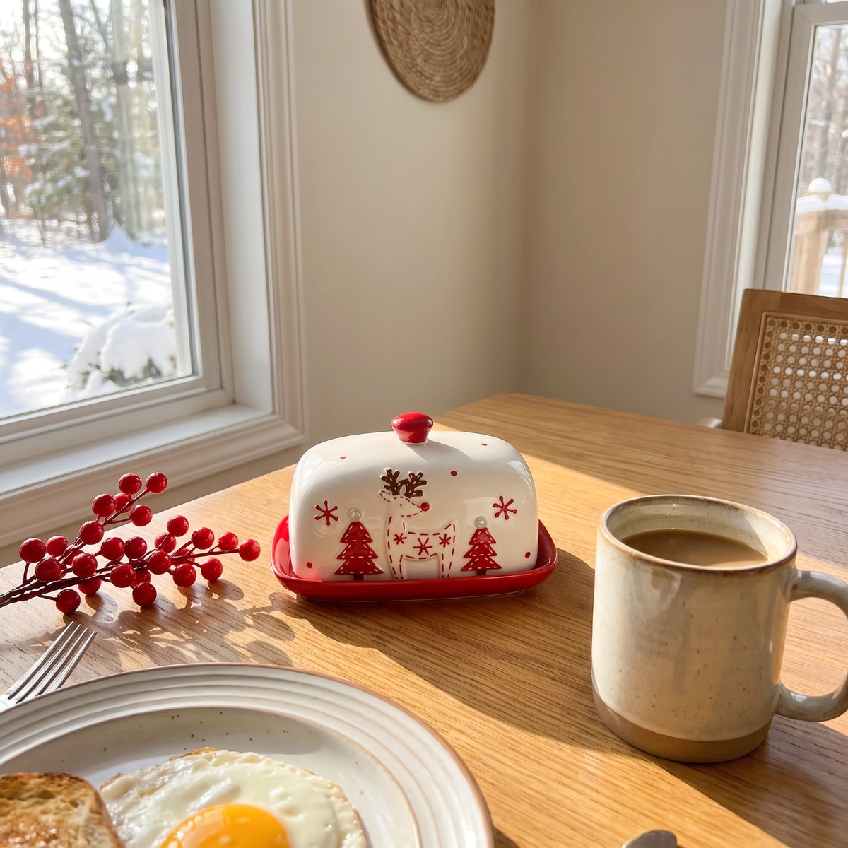 Dagny's Christmas butter dish, Reindeer design