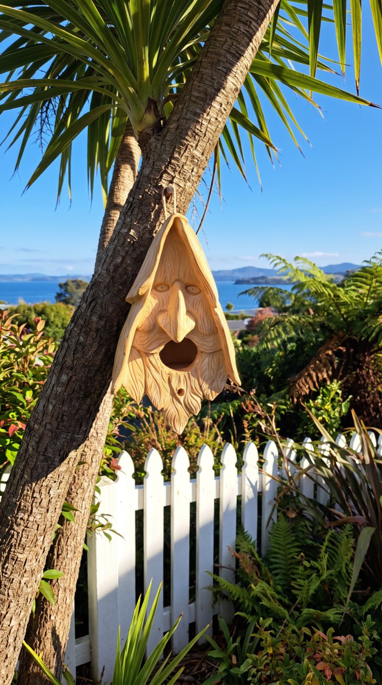 Dougal Fyfe wood spirit birdhouse f4-taupo-neighbours