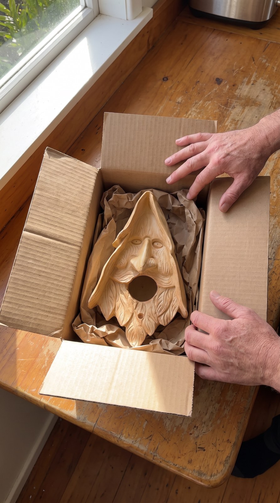 Dougal Fyfe wood spirit birdhouse f6-unboxing