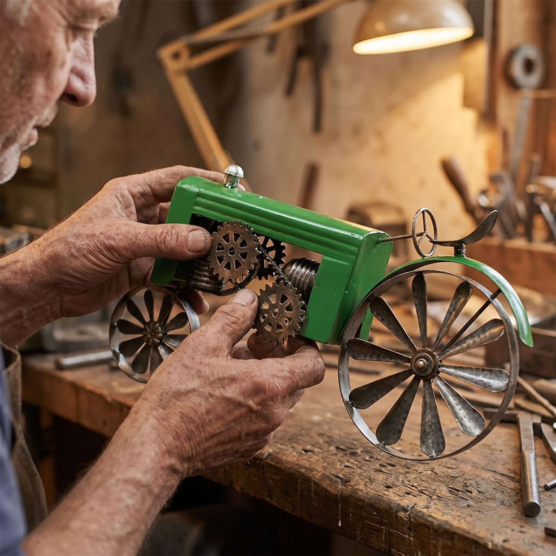 Heritage Tractor Wind Spinner - Craftsman at Work