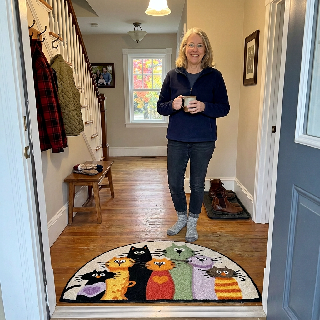 Customer photo of Effie's handmade Seven Cats rug