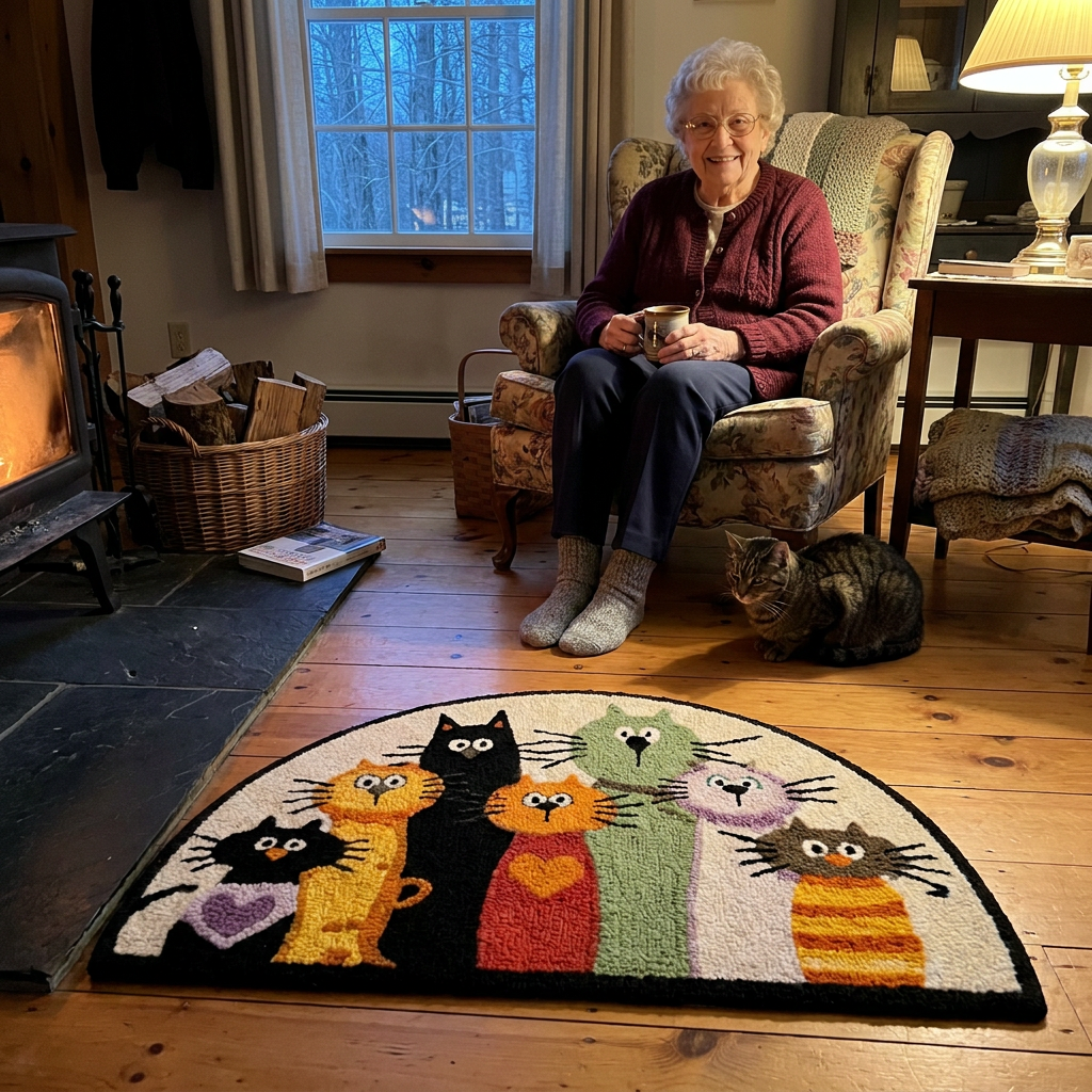 Customer photo of Effie's handmade Seven Cats rug