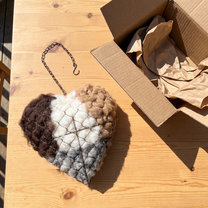 Heather Prebble alpaca nesting heart, New Zealand