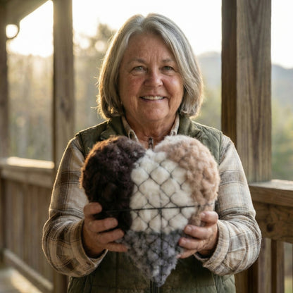 June's Nesting Heart — Alpaca Wool for Birds