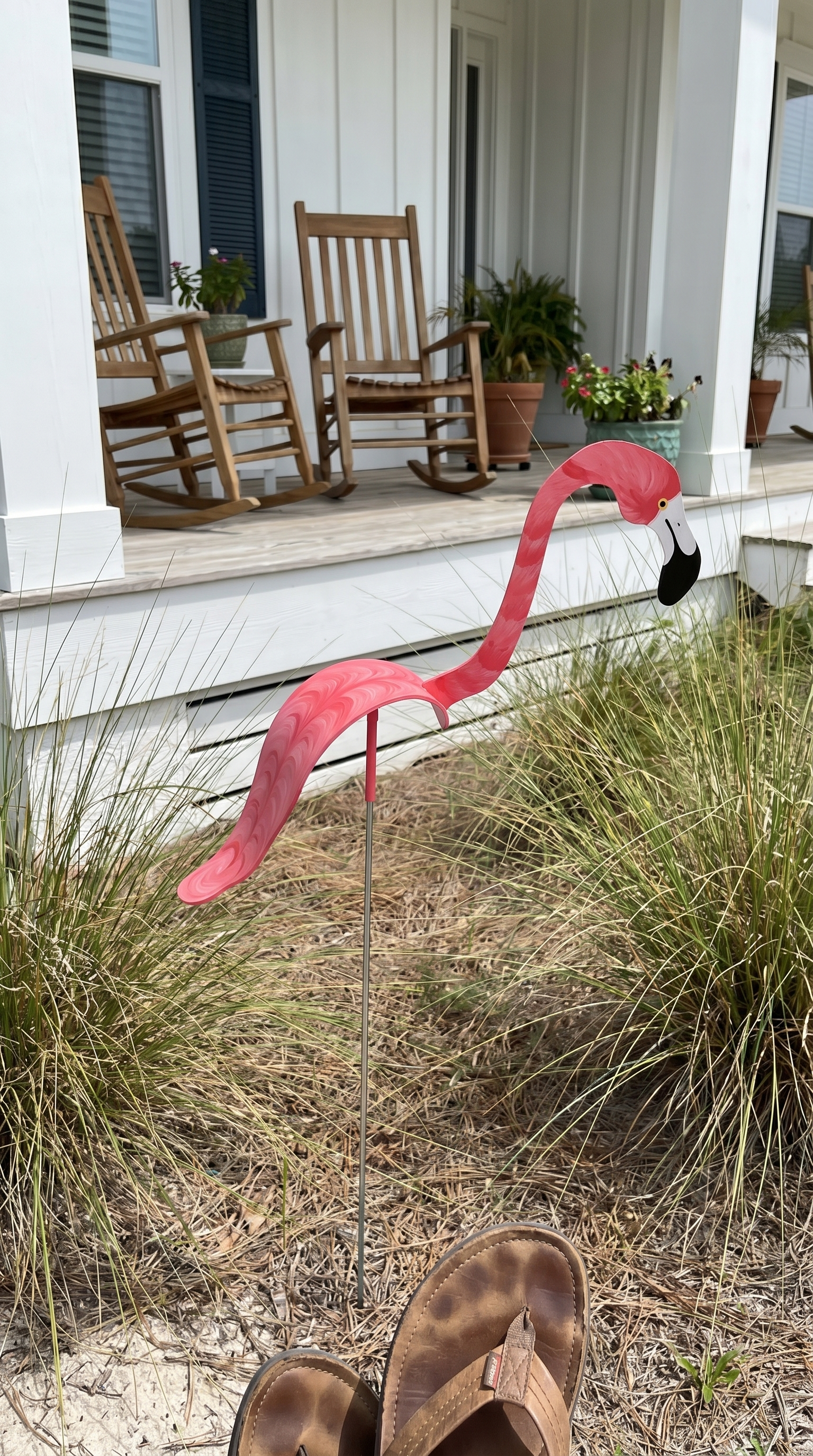 Customer photo: Watermelon flamingo on an Alabama Gulf Coast porch