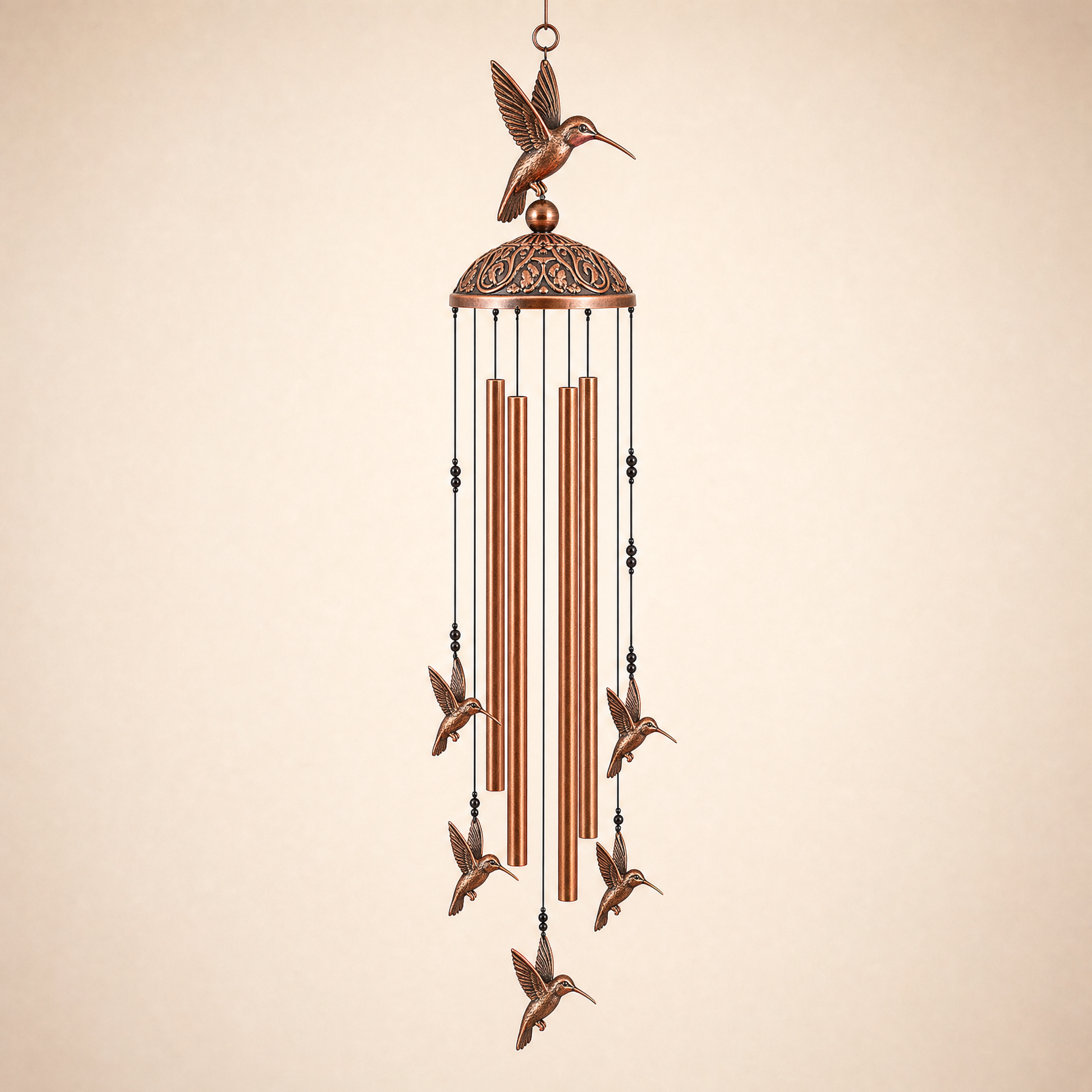 Nell's bronze hummingbird wind chime — hand-tuned, Outer Banks NC