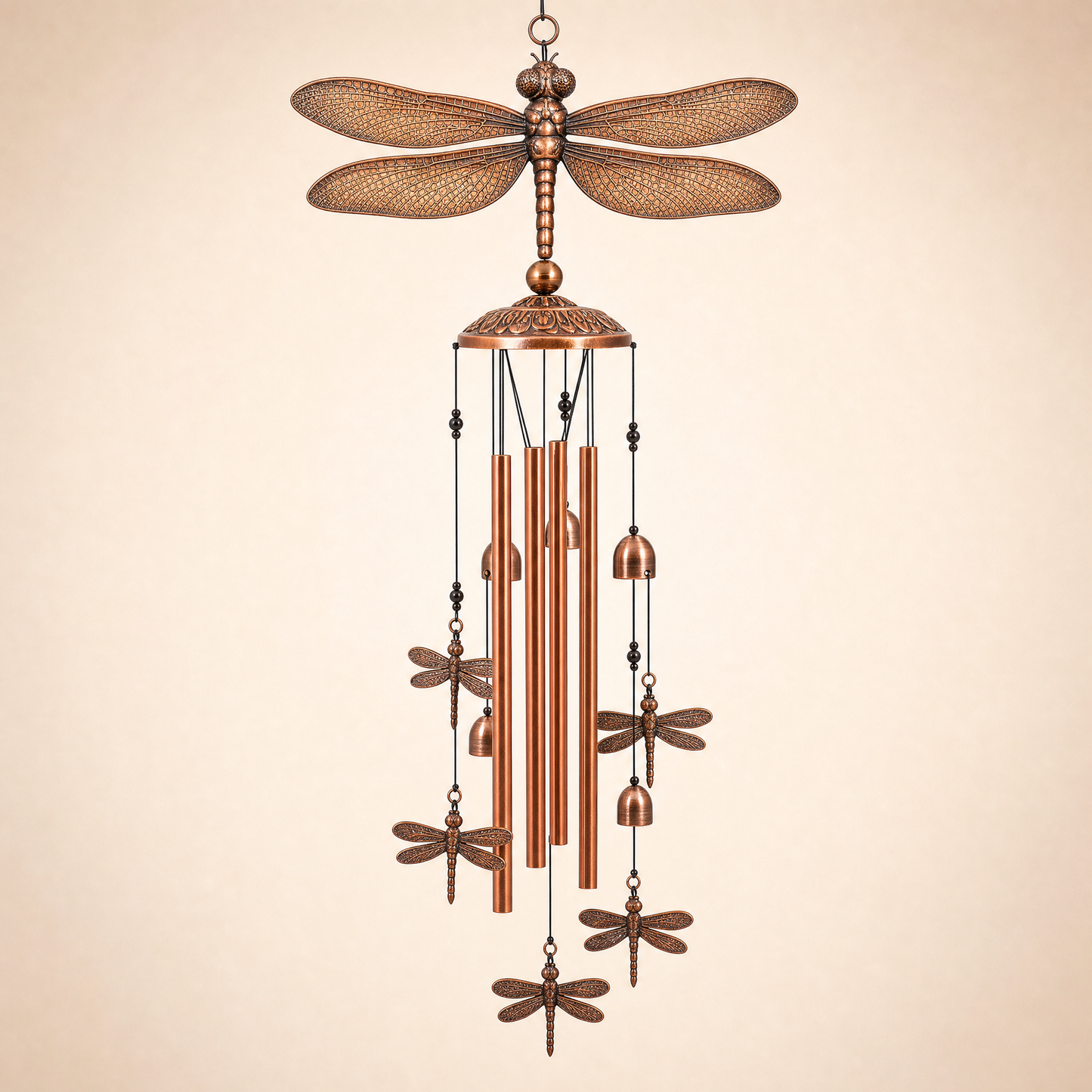 Nell's bronze dragonfly wind chime — hand-tuned, Outer Banks NC