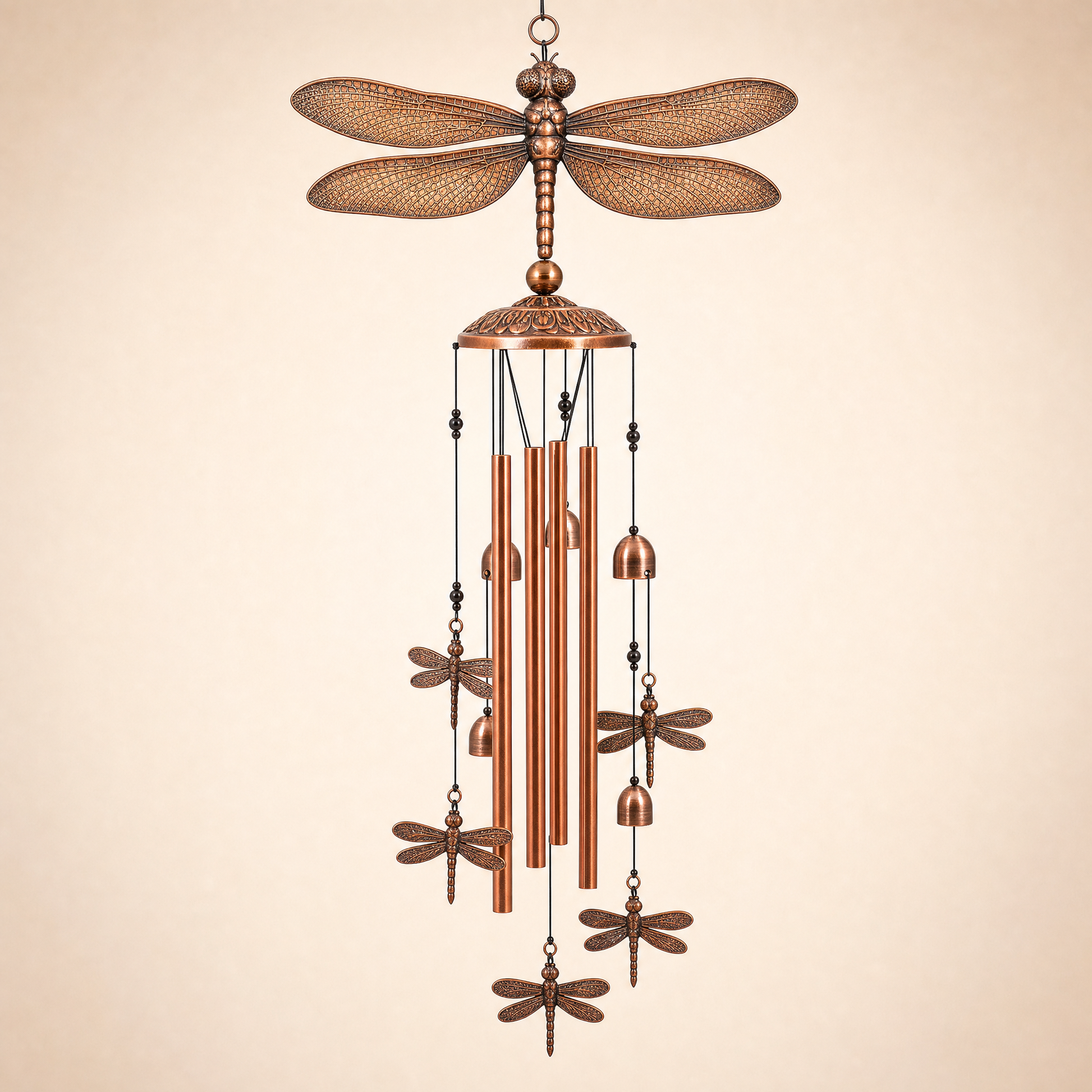 Nell's bronze dragonfly wind chime — hand-tuned, Outer Banks NC