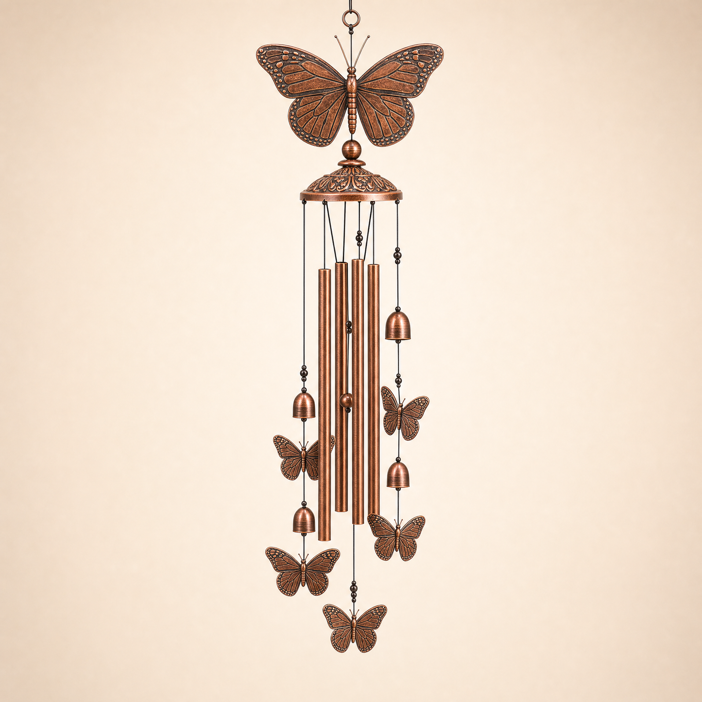Nell's bronze butterfly wind chime — hand-tuned, Outer Banks NC