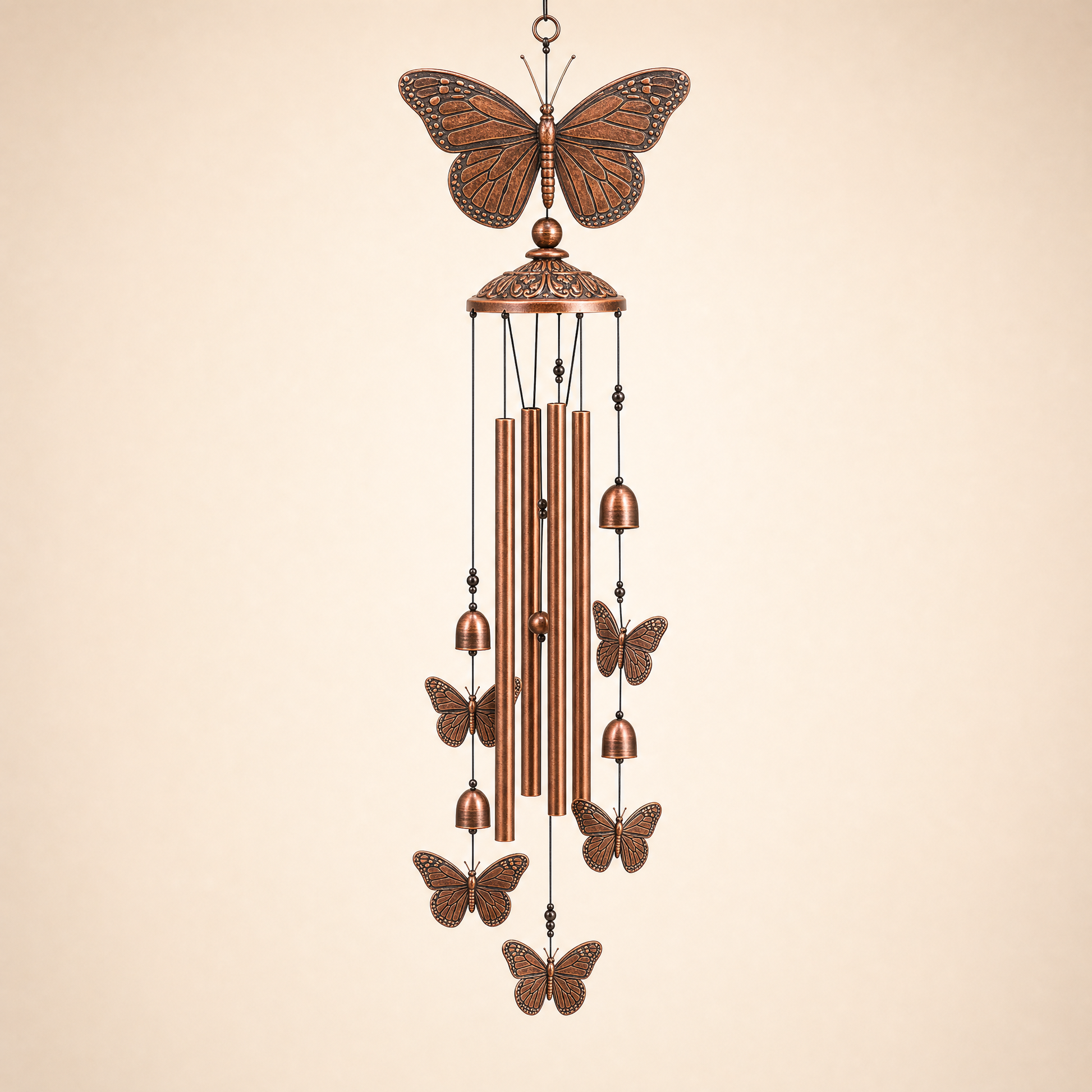 Nell's bronze butterfly wind chime — hand-tuned, Outer Banks NC