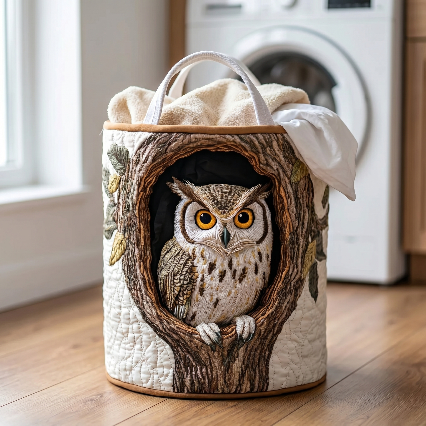 Martha's Handquilted Sheep Laundry Basket