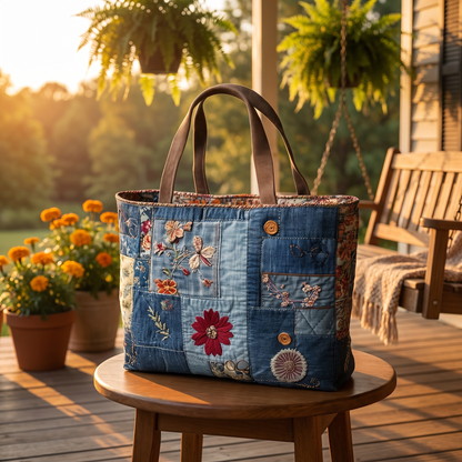 Bonnie's Handquilted Flower Tote Bags