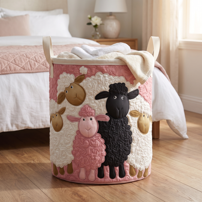Martha's Handquilted Sheep Laundry Basket