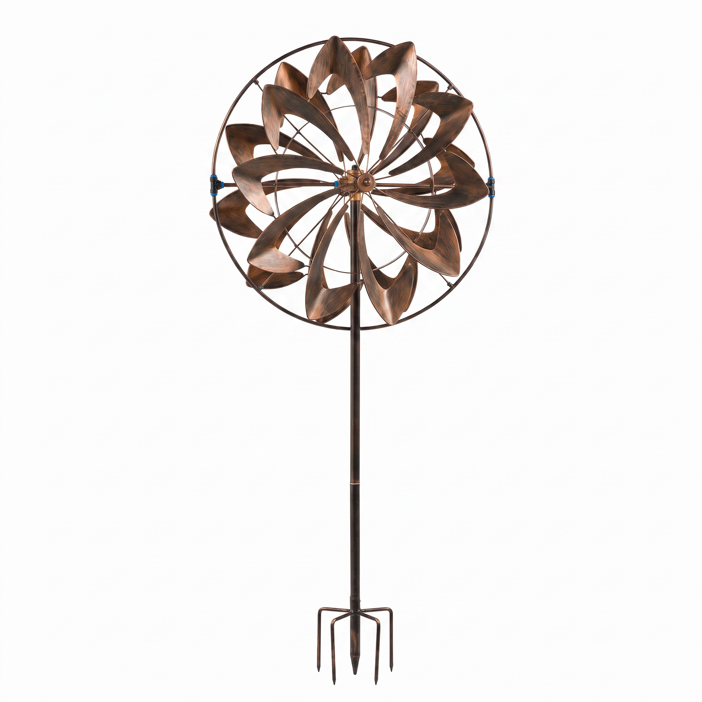 Full view of the 75-inch bronze copper hydro wind spinner