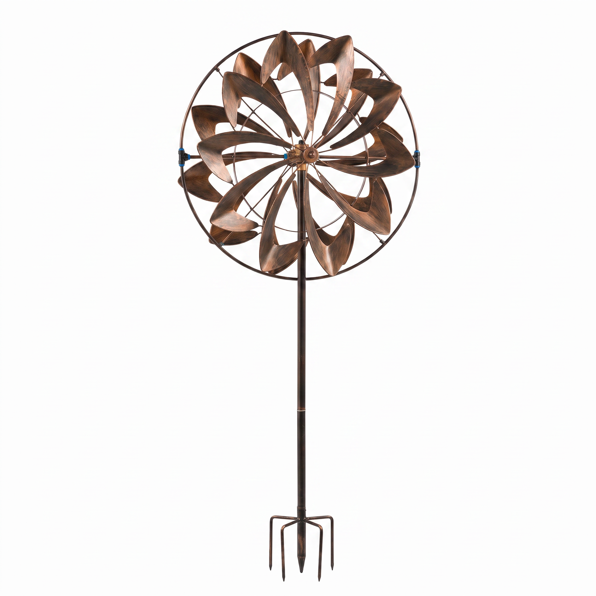Full view of the 75-inch bronze copper hydro wind spinner