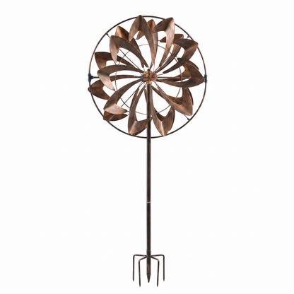 Full view of the 75-inch bronze copper hydro wind spinner