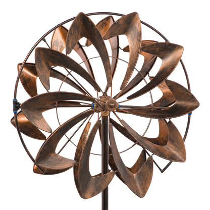 Close-up of bronze copper counter-rotating hydro spinner blades