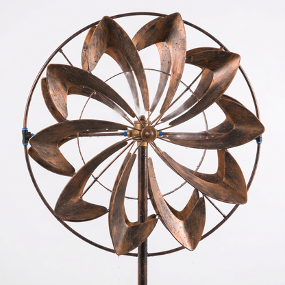 Hydro ring spray and blade detail on the copper wind spinner