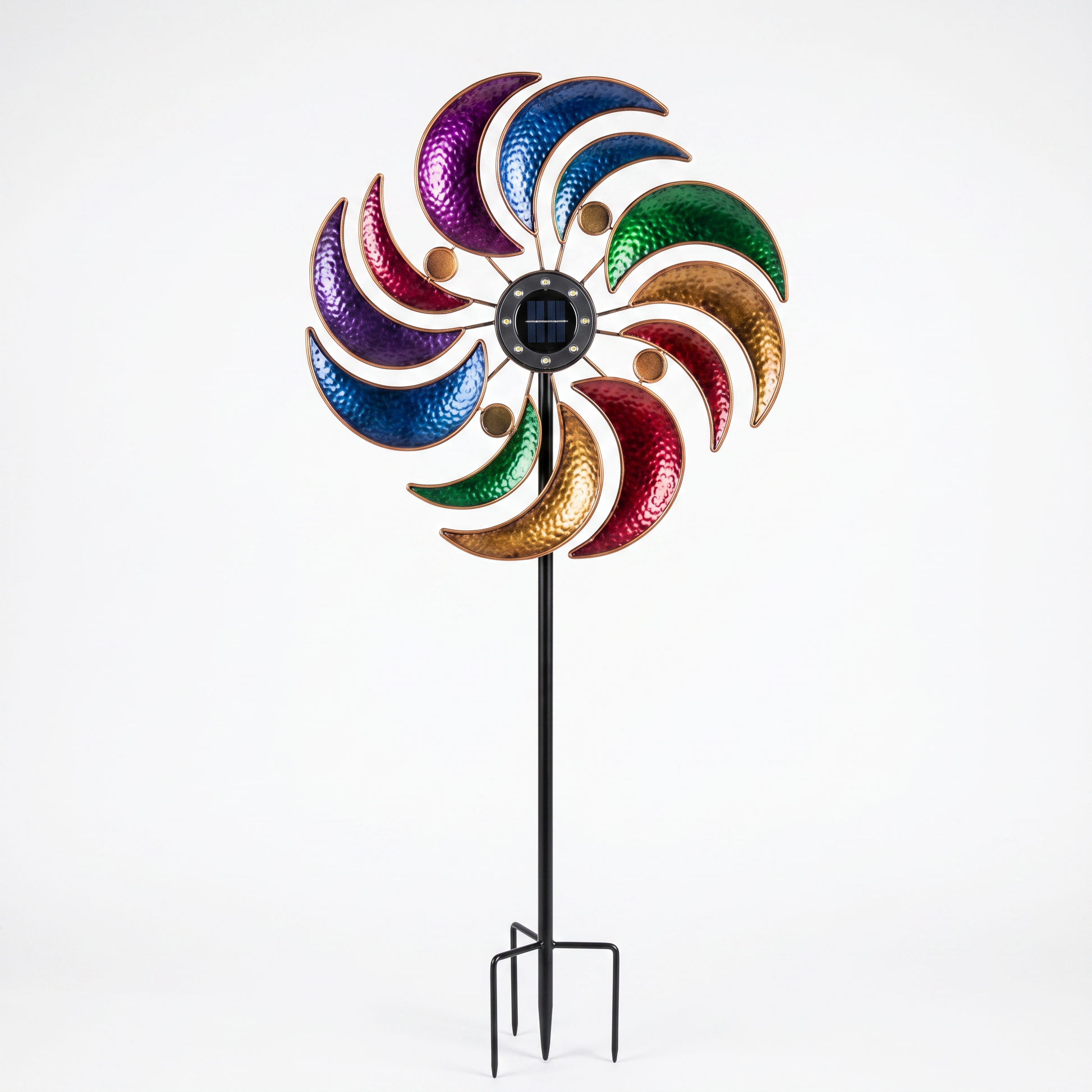 Full view of the Gala four-blade solar wind spinner