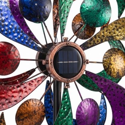 Integrated solar panel detail on the Gala wind spinner