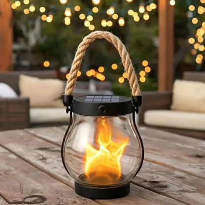 Arthur's handcrafted solar flame lamp