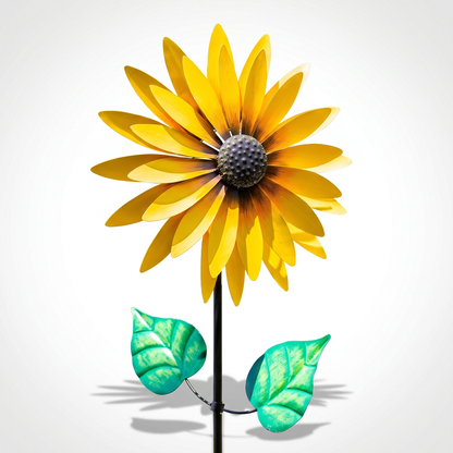 Yellow Sunflower Wind Spinner product image with large prominent sunflower
