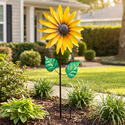 Yellow Sunflower Wind Spinner product image with large prominent sunflower