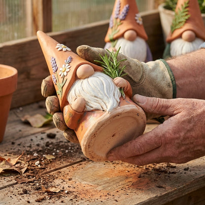 Eleanor's Handcrafted Slug-Guard Garden Gnome Trio