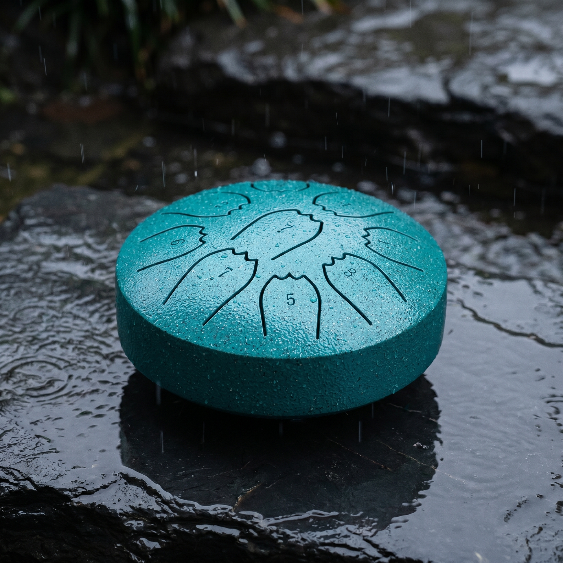 Rain drum on wet slate after a Sedona rain