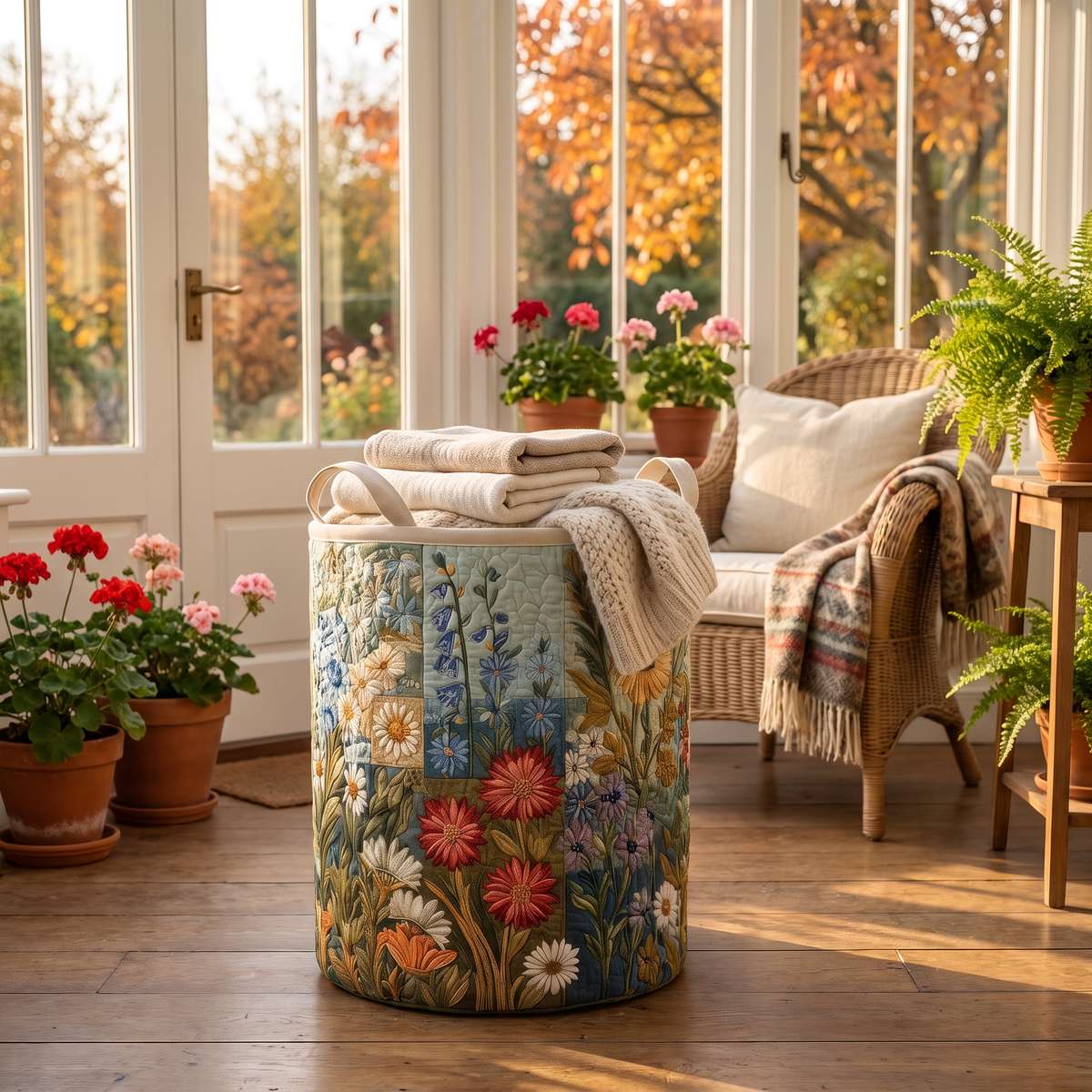 Delia's handmade quilted basket – Cottage Garden