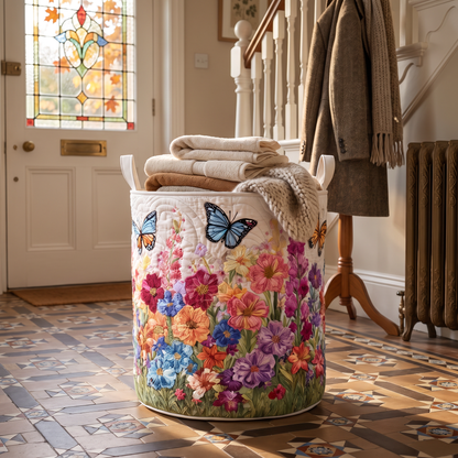 Delia's handmade quilted basket – Butterfly Meadow
