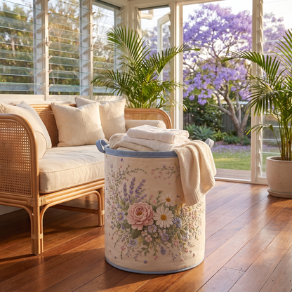 Gwenda's handmade quilted basket – Wildflowers