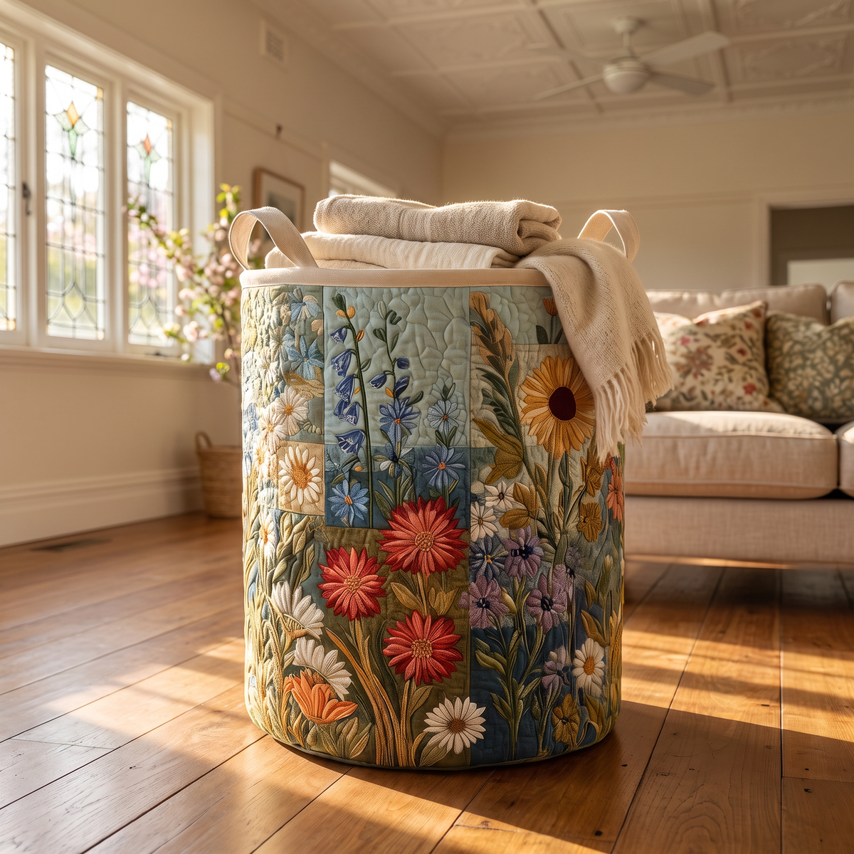Gwenda's handmade quilted basket – Cottage Garden