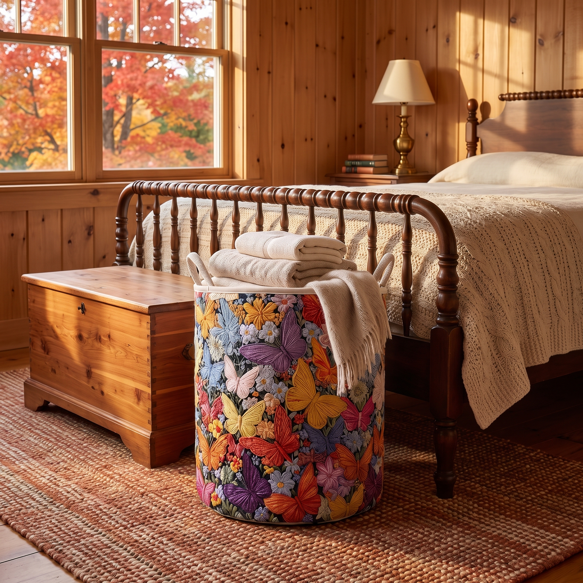 Myrna's handmade quilted basket – Butterflies