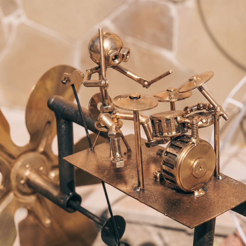 The Wind Drummer – Walt's Handcrafted Metal Whirligig - product image 2